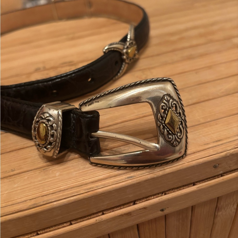 Brighton Black Belt with Silver Accents